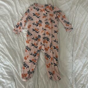 nordstrom baby footie pink pajamas orange 9m